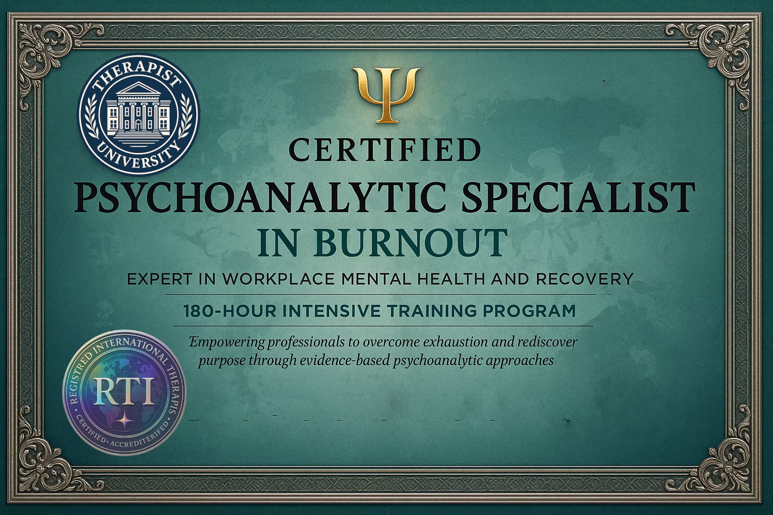 Certificado de Especialista: Psicanálise e Burnout