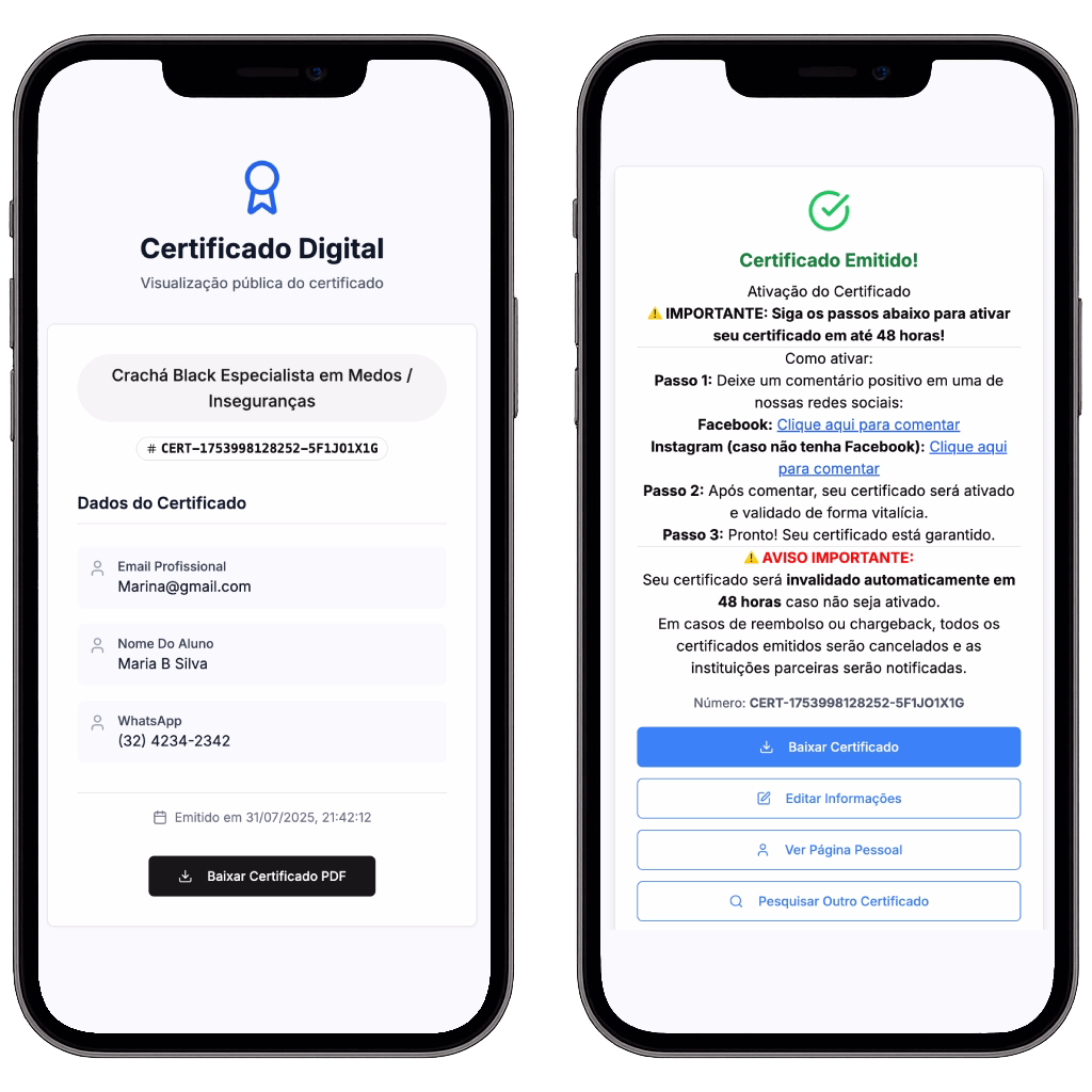 Sistema de certificados digitais Medos e Inseguranças